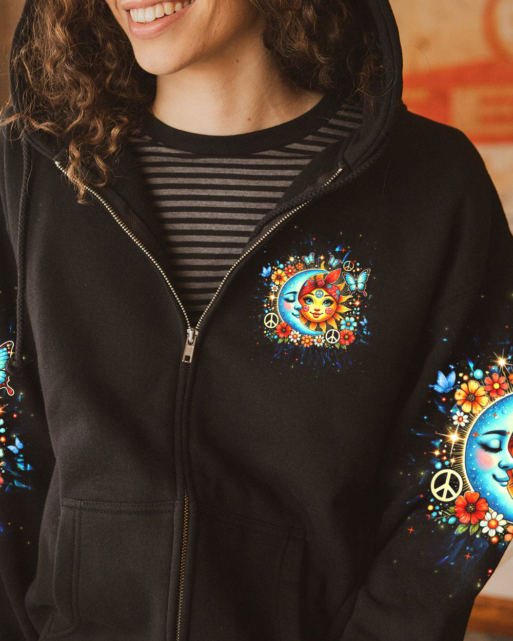 BE YOU THE WORLD WILL ADJUST SUN AND MOON HIPPIE ALL OVER PRINT - TYTM2706242