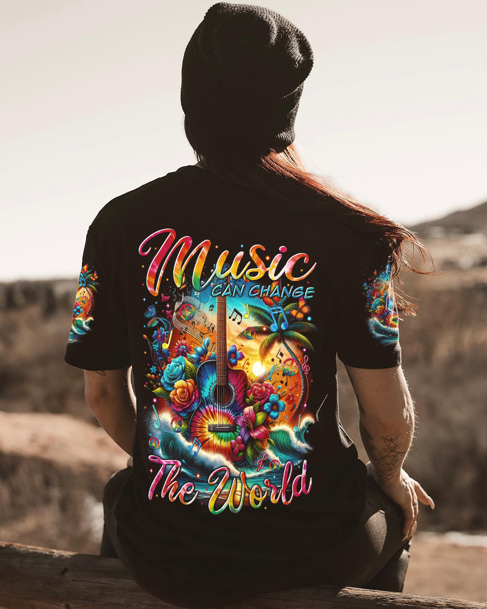 MUSIC CAN CHANGE THE WORLD GUITAR ALL OVER PRINT - TYTM2711234