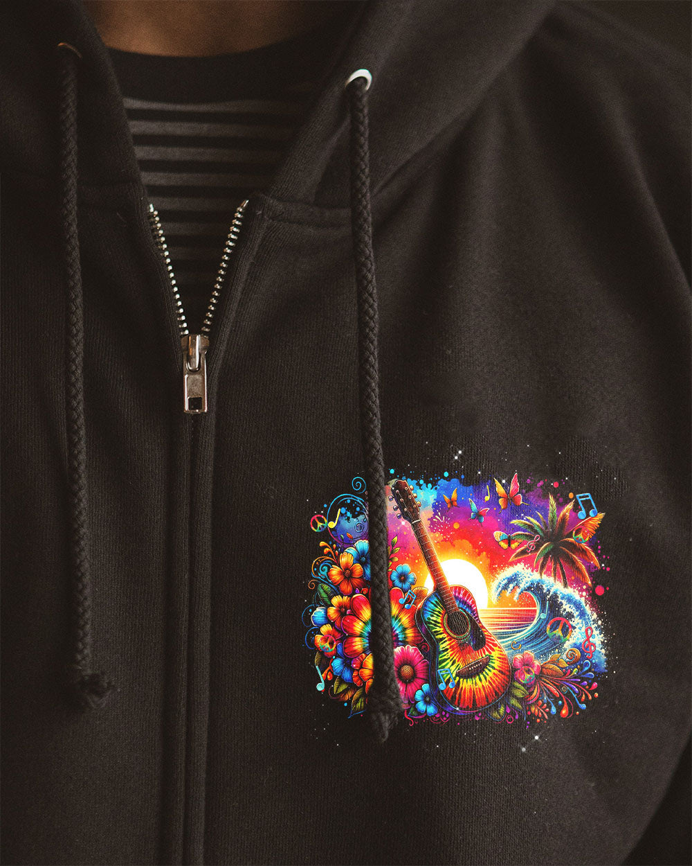 FIND ME WHERE THE MUSIC MEETS THE OCEAN GUITAR ALL OVER PRINT - TYTM2811232