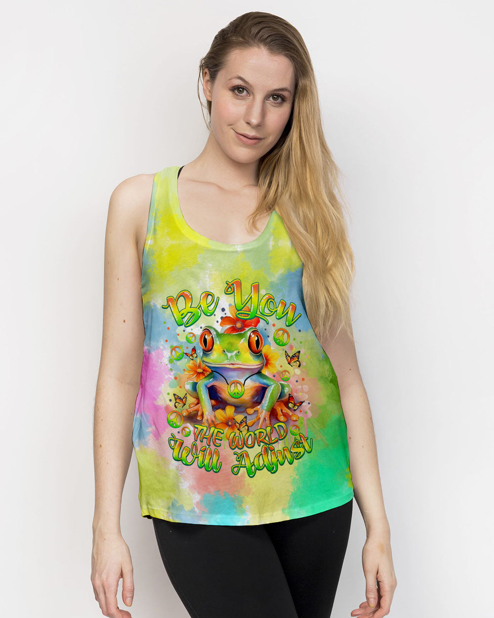 BE YOU THE WORLD WILL ADJUST FROG ALL OVER PRINT - TYTM2811233