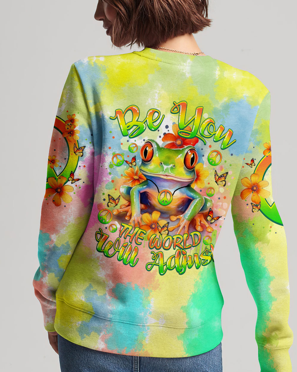 BE YOU THE WORLD WILL ADJUST FROG ALL OVER PRINT - TYTM2811233