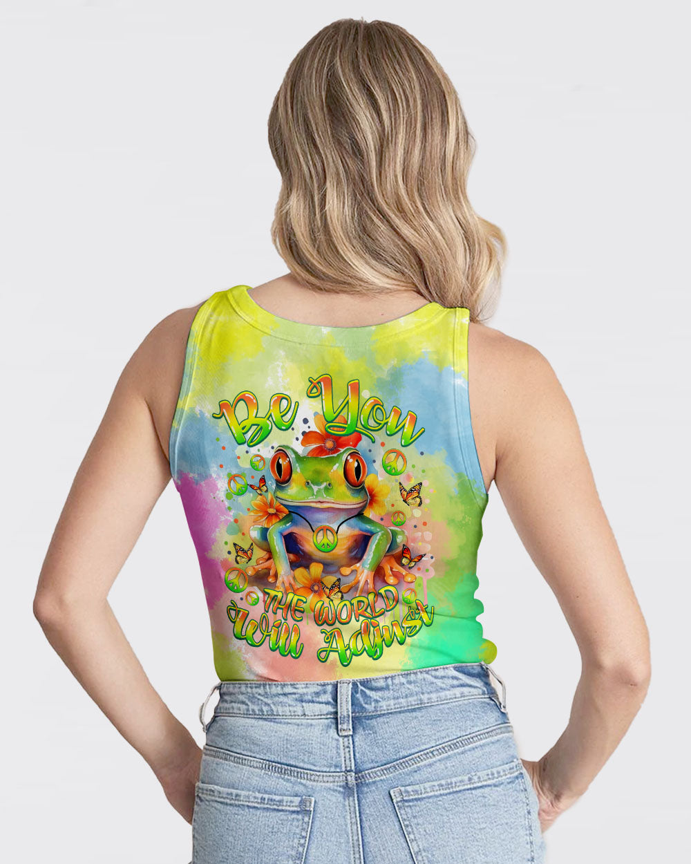 BE YOU THE WORLD WILL ADJUST FROG ALL OVER PRINT - TYTM2811233