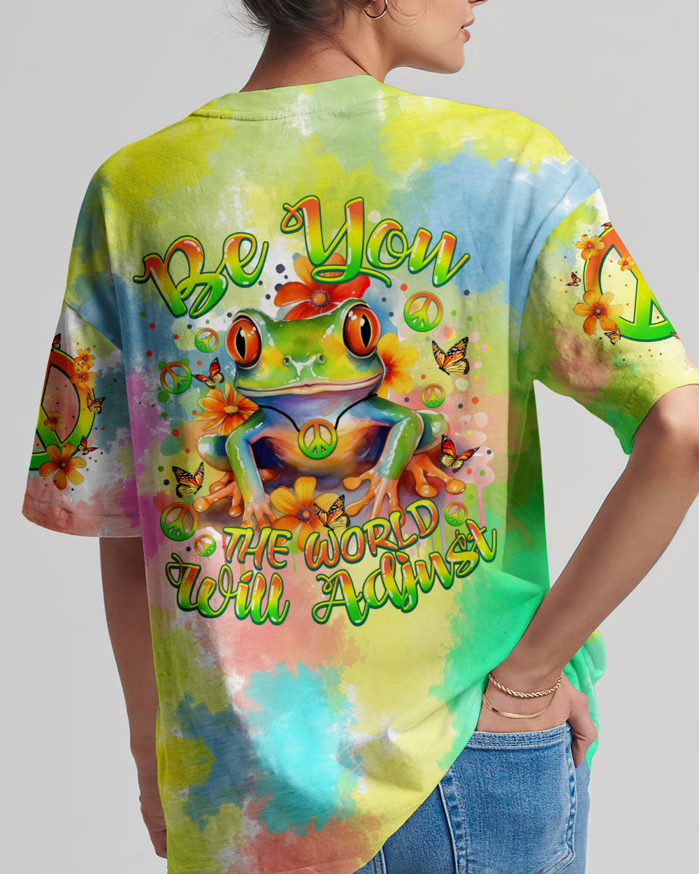 BE YOU THE WORLD WILL ADJUST FROG ALL OVER PRINT - TYTM2811233