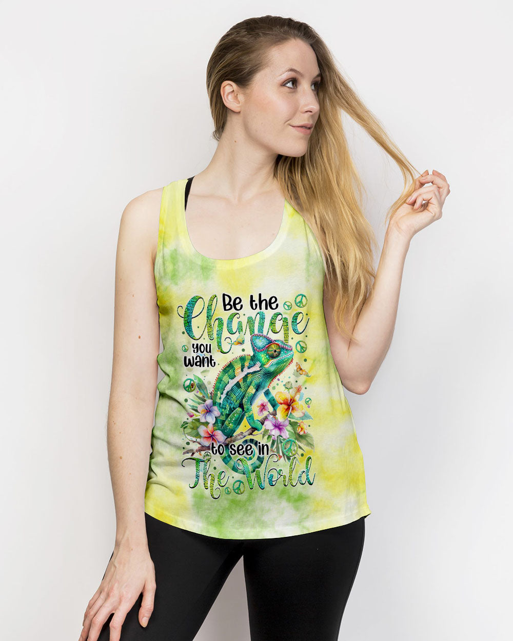 BE THE CHANGE YOU WANT TO SEE IN THE WORLD CHAMELEON ALL OVER PRINT - TYTM2903242