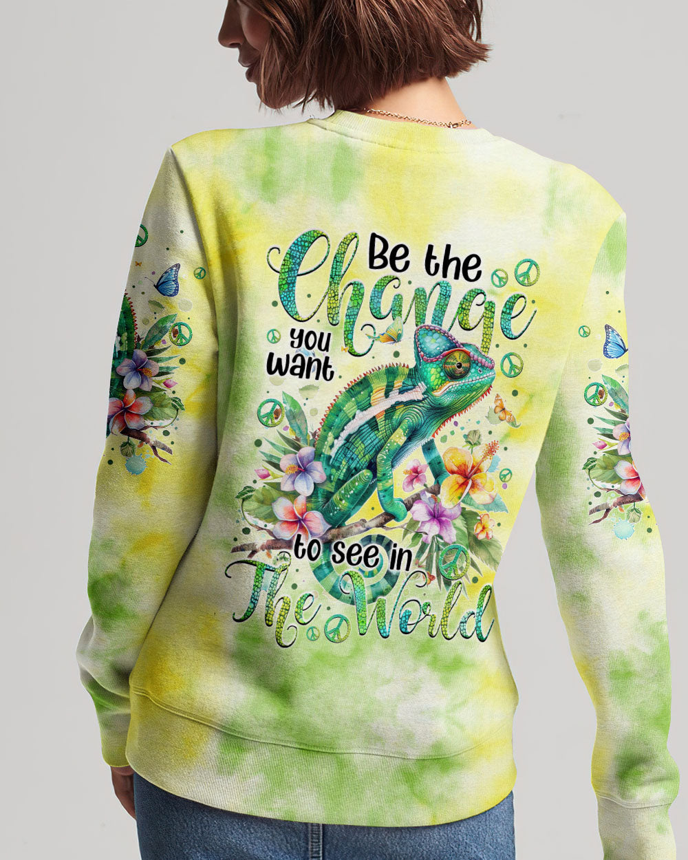 BE THE CHANGE YOU WANT TO SEE IN THE WORLD CHAMELEON ALL OVER PRINT - TYTM2903242
