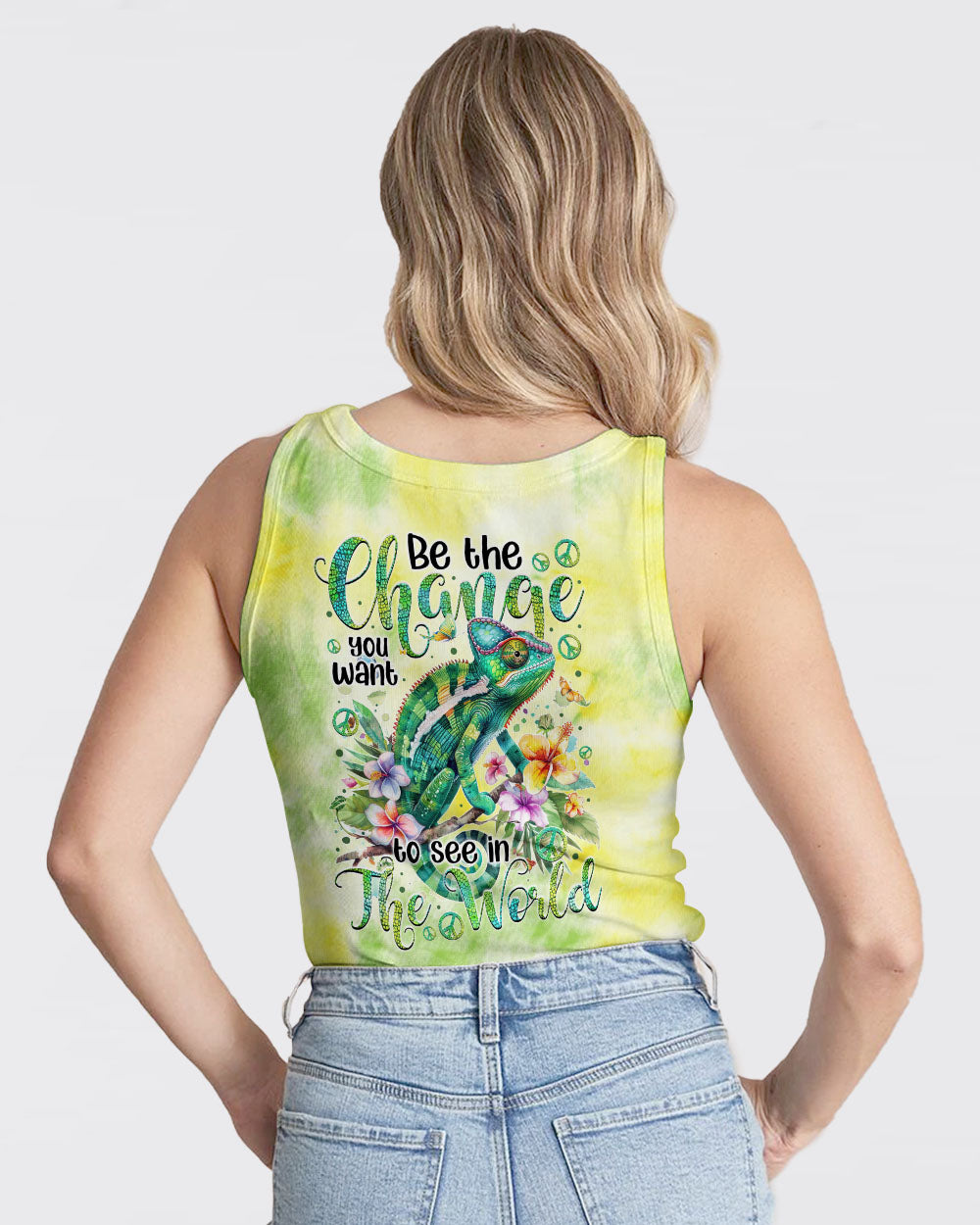 BE THE CHANGE YOU WANT TO SEE IN THE WORLD CHAMELEON ALL OVER PRINT - TYTM2903242