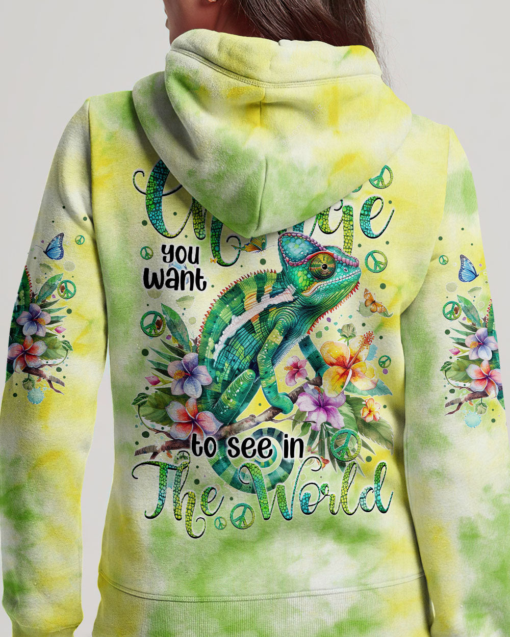 BE THE CHANGE YOU WANT TO SEE IN THE WORLD CHAMELEON ALL OVER PRINT - TYTM2903242