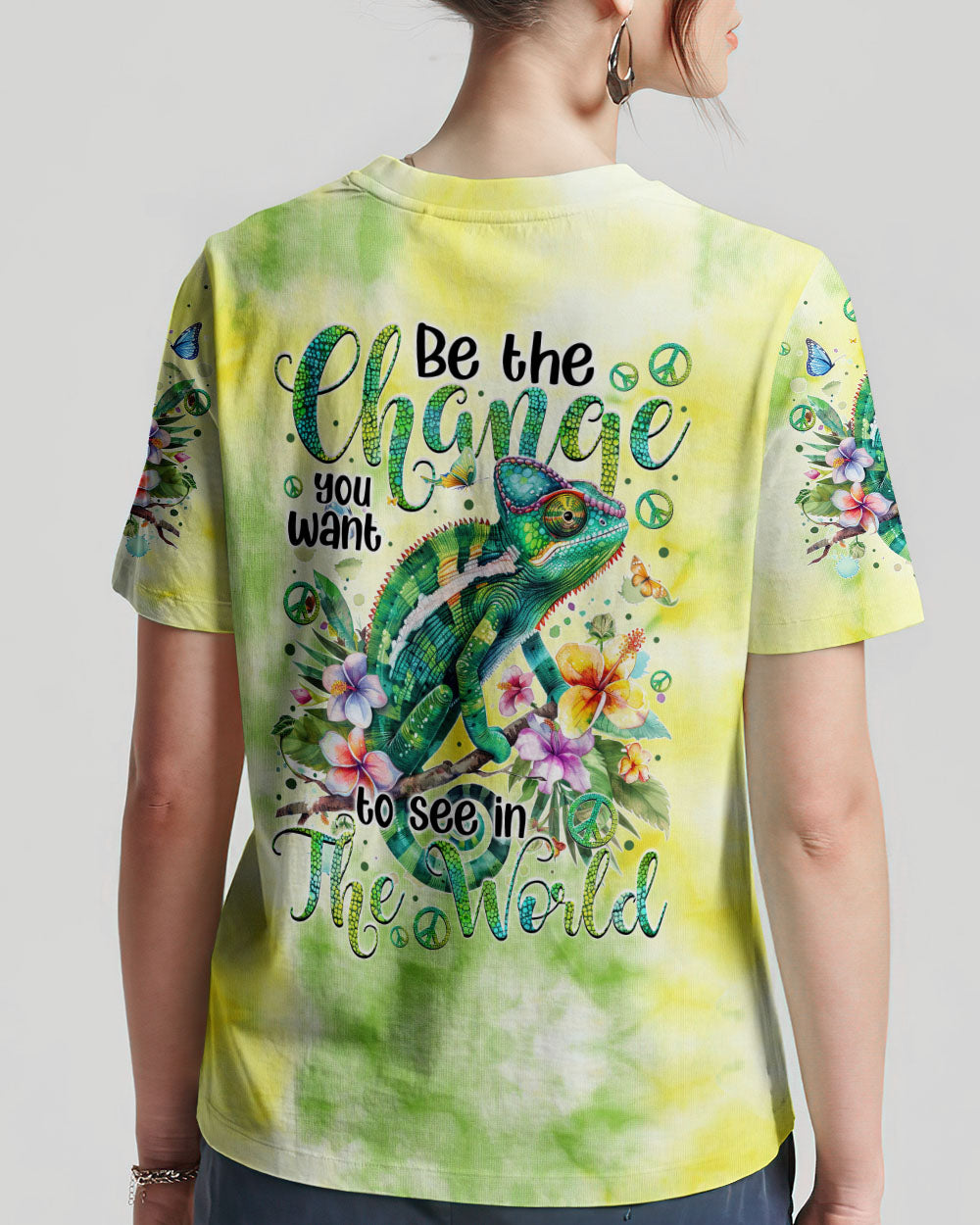 BE THE CHANGE YOU WANT TO SEE IN THE WORLD CHAMELEON ALL OVER PRINT - TYTM2903242