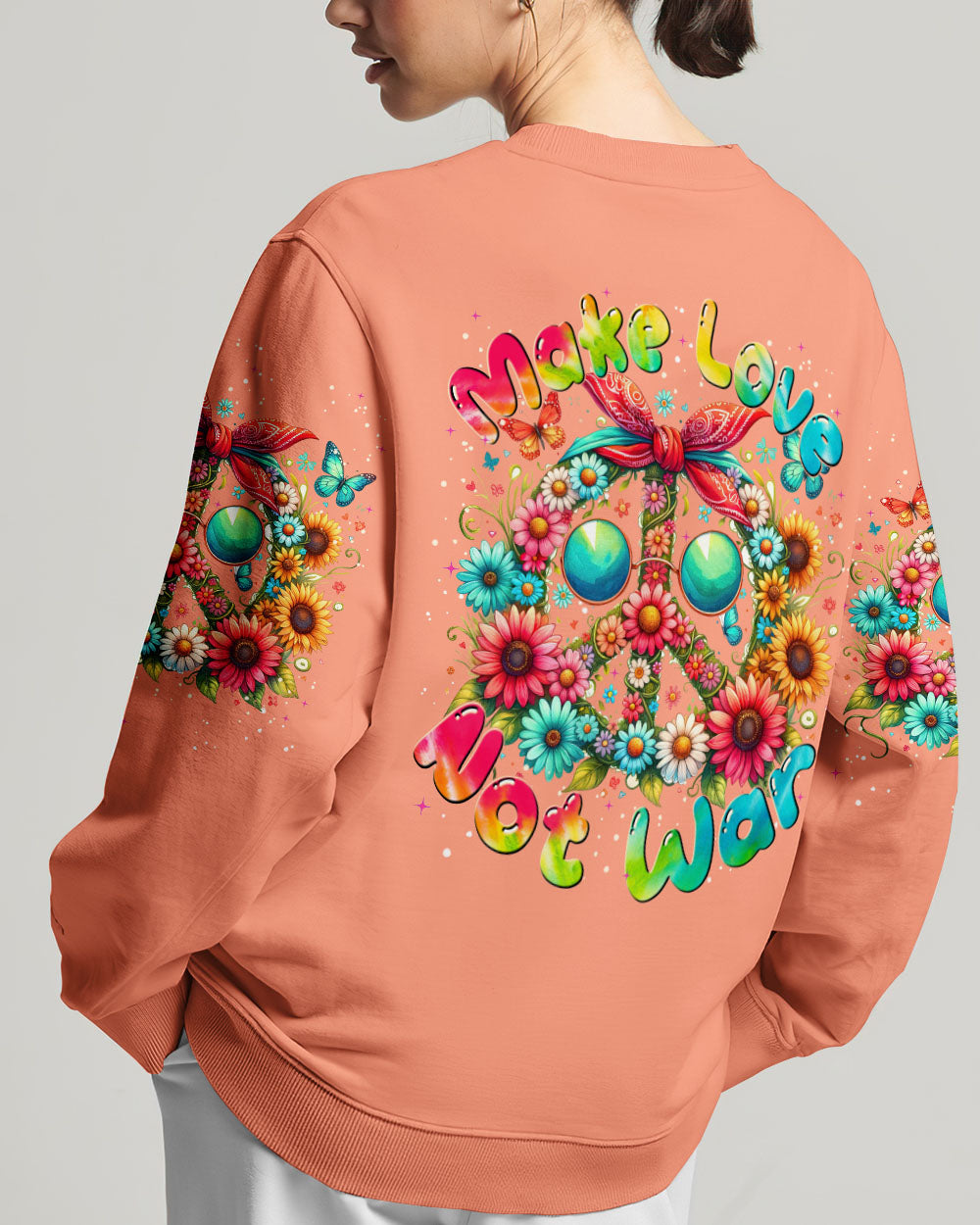MAKE LOVE NOT WAR PEACE TIE DYE ALL OVER PRINT - TYTM2905244