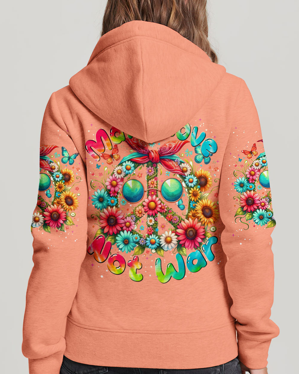 MAKE LOVE NOT WAR PEACE TIE DYE ALL OVER PRINT - TYTM2905244
