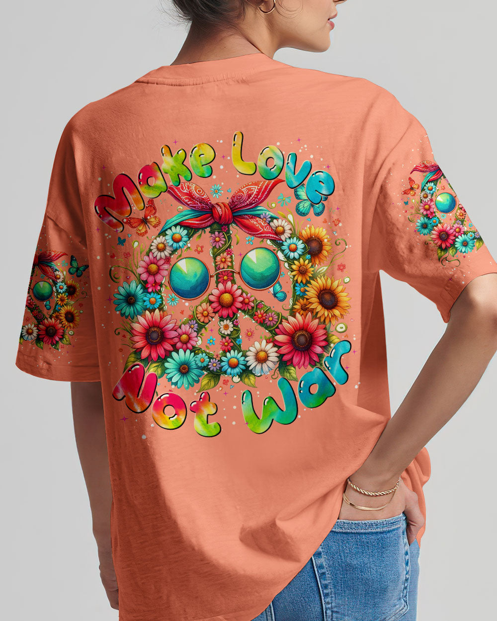 MAKE LOVE NOT WAR PEACE TIE DYE ALL OVER PRINT - TYTM2905244