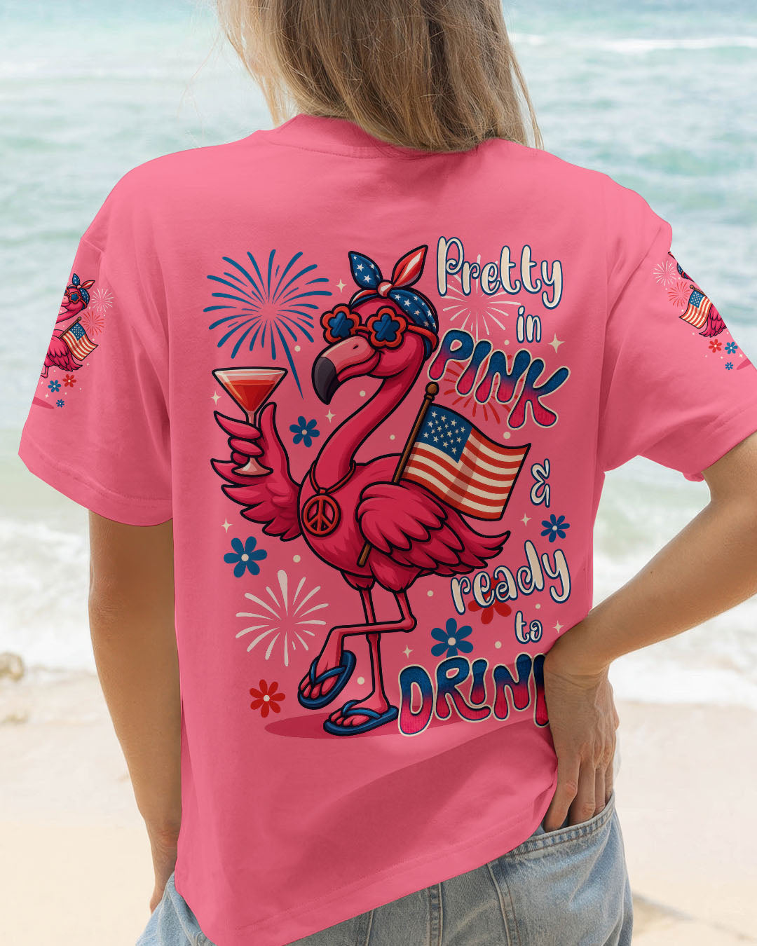 PRETTY IN PINK FLAMINGO ALL OVER PRINT - TYTM2905252