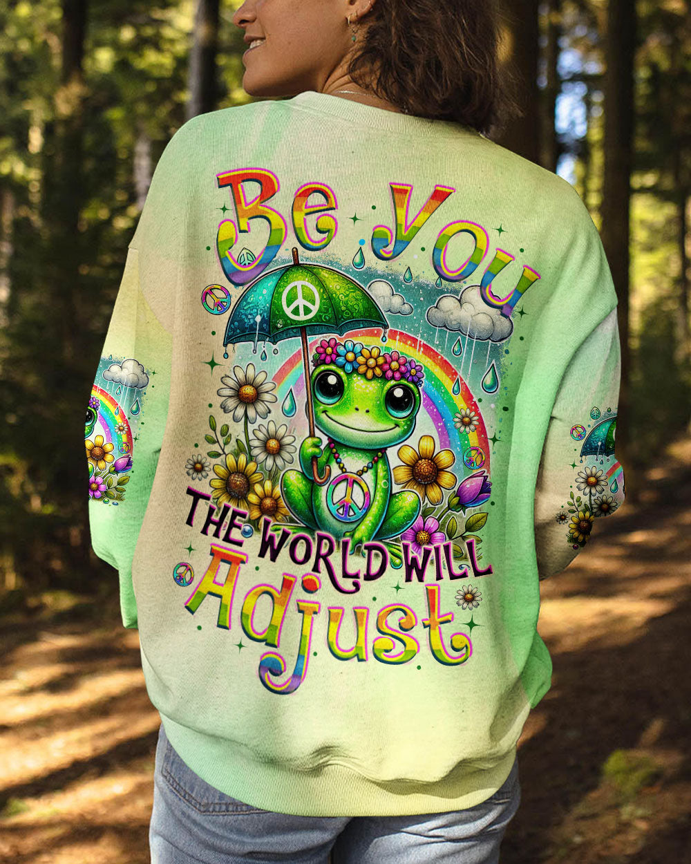 BE YOU THE WORLD WILL ADJUST FROG ALL OVER PRINT - TYTM2908243