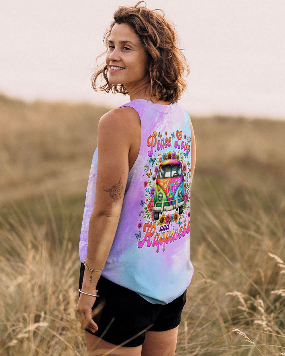 PEACE LOVE AND HAPPINESS ALL OVER PRINT - TYTM3009243