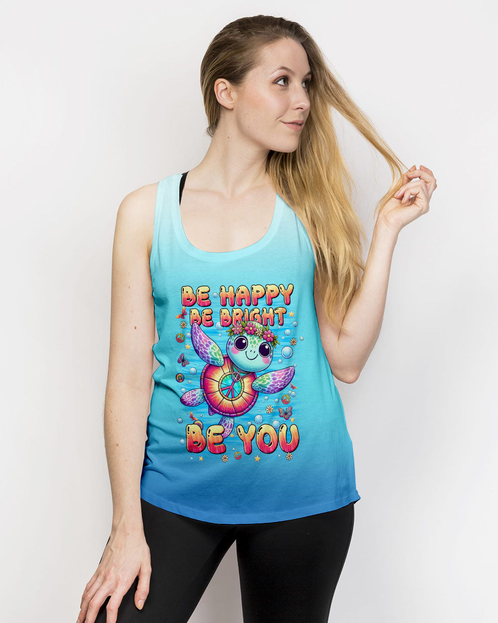 BE HAPPY BE BRIGHT BE YOU TURTLE ALL OVER PRINT - TYTM3105242