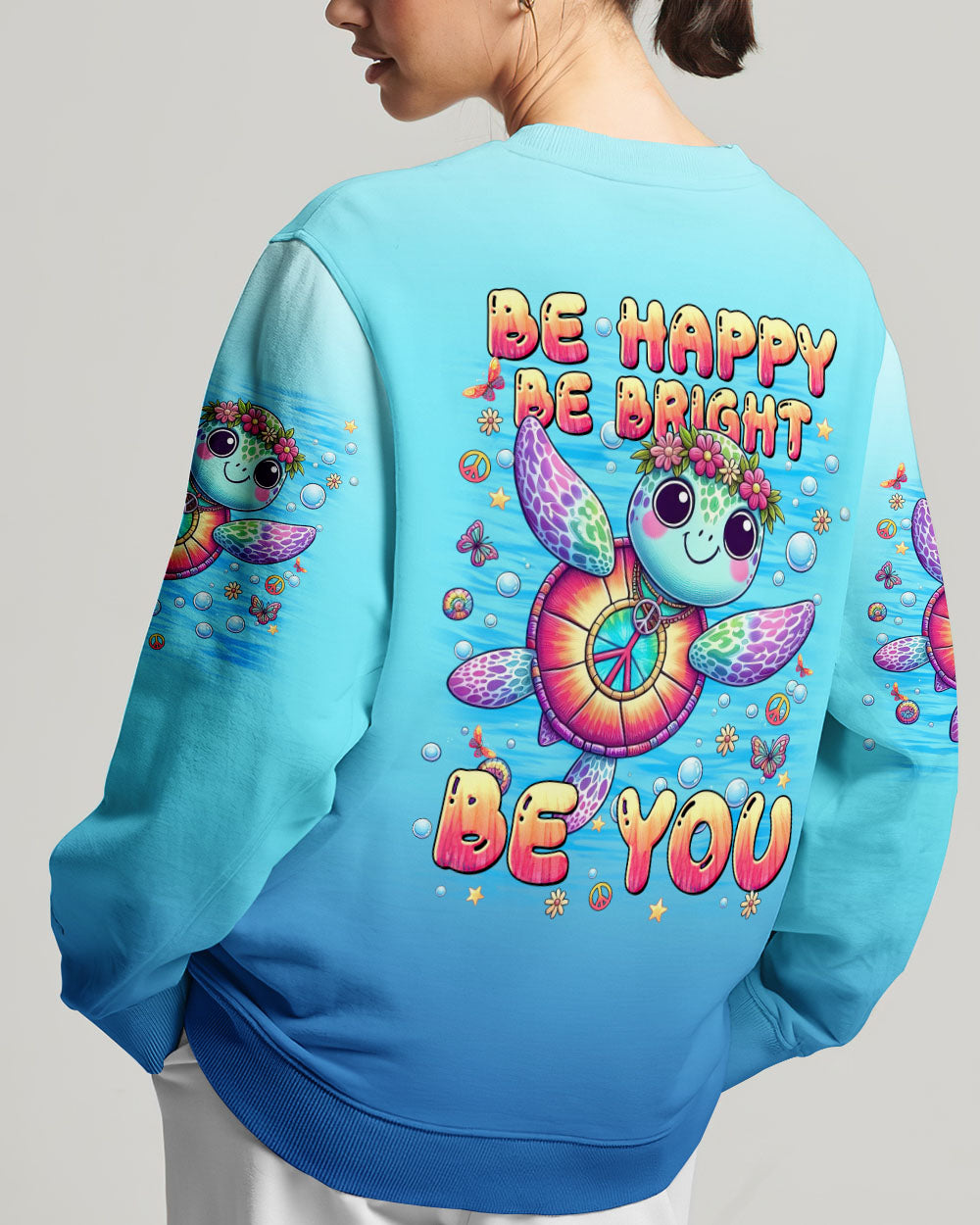 BE HAPPY BE BRIGHT BE YOU TURTLE ALL OVER PRINT - TYTM3105242