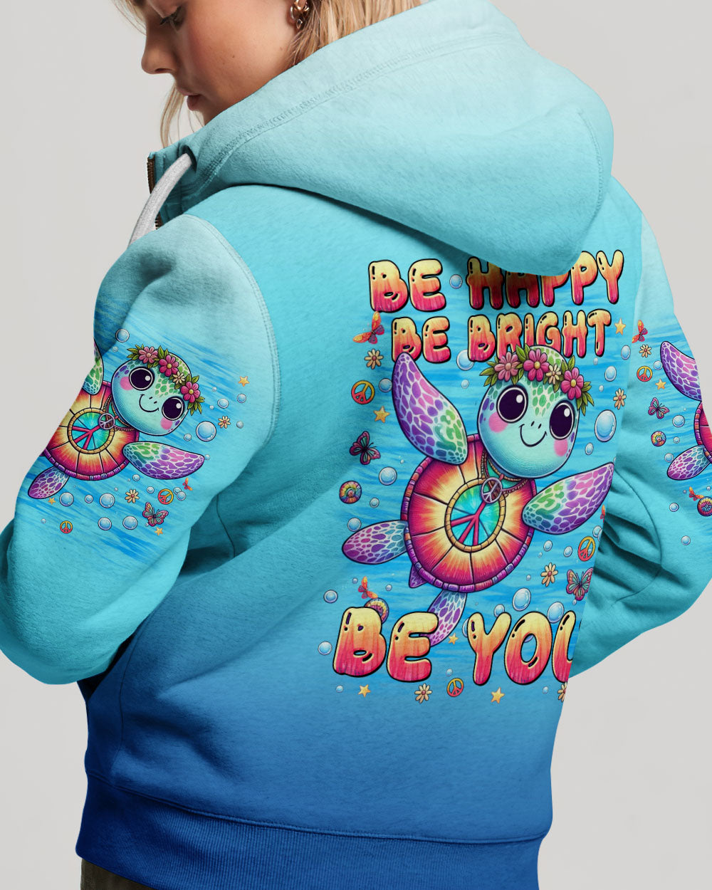 BE HAPPY BE BRIGHT BE YOU TURTLE ALL OVER PRINT - TYTM3105242