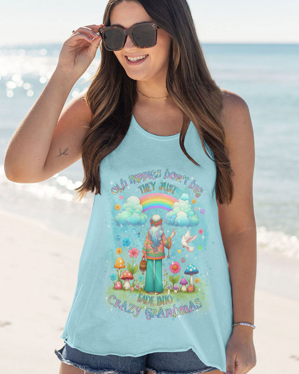 OLD HIPPIES DON'T DIE HIPPIE GRANDMAS ALL OVER PRINT - YHDU0608241