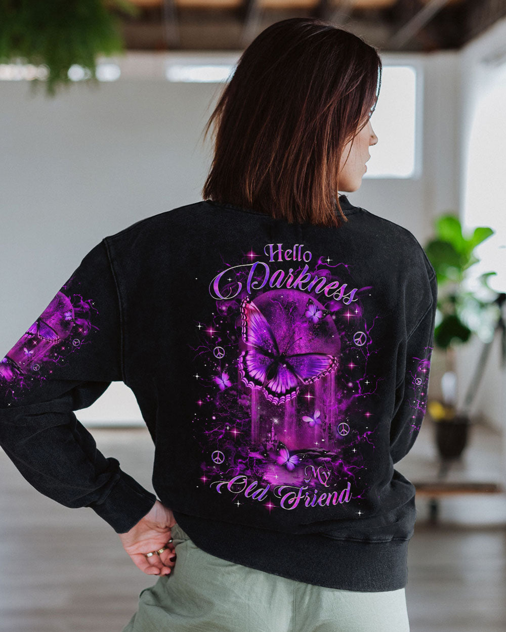 HELLO DARKNESS MY OLD FRIEND BUTTERFLY ALL OVER PRINT - YHDU0801242