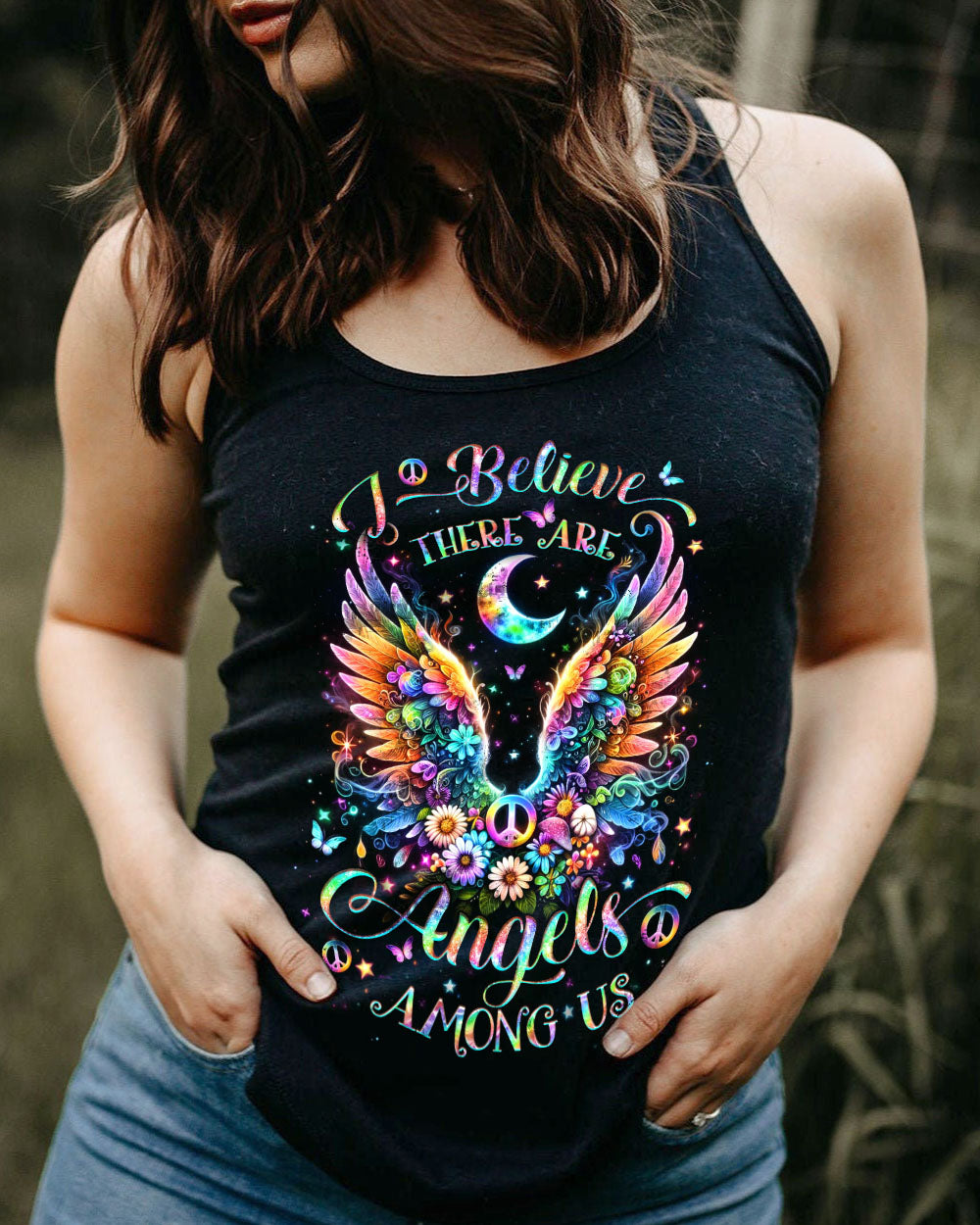 I BELIEVE THERE ARE ANGELS AMONG US WINGS ALL OVER PRINT - YHDU0904243