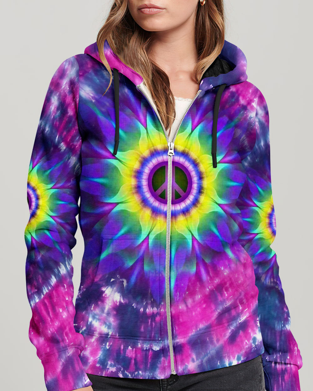 PEACE Y'ALL TIE DYE ALL OVER PRINT - YHDU0906236