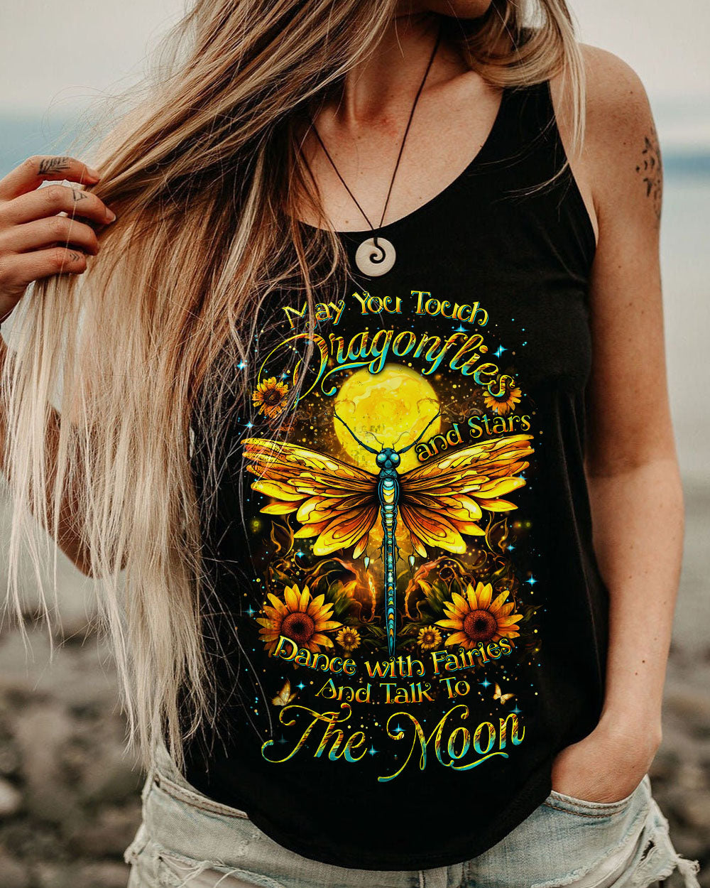 MAY YOU TOUCH DRAGONFLIES AND STARS ALL OVER PRINT - YHDU0910231