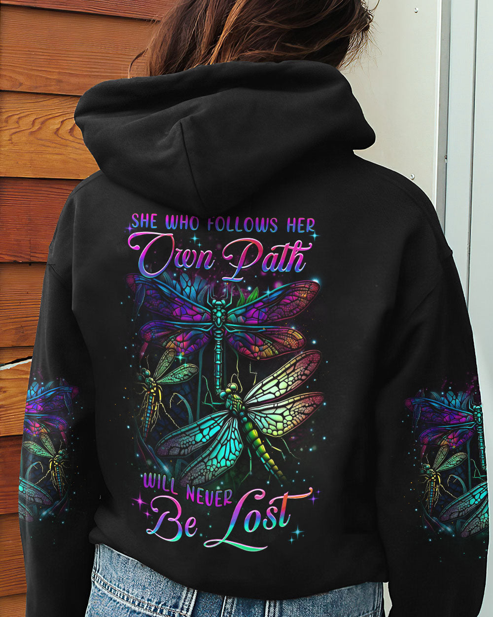SHE WHO FOLLOWS HER OWN PATH DRAGONFLY ALL OVER PRINT - YHDU1206231