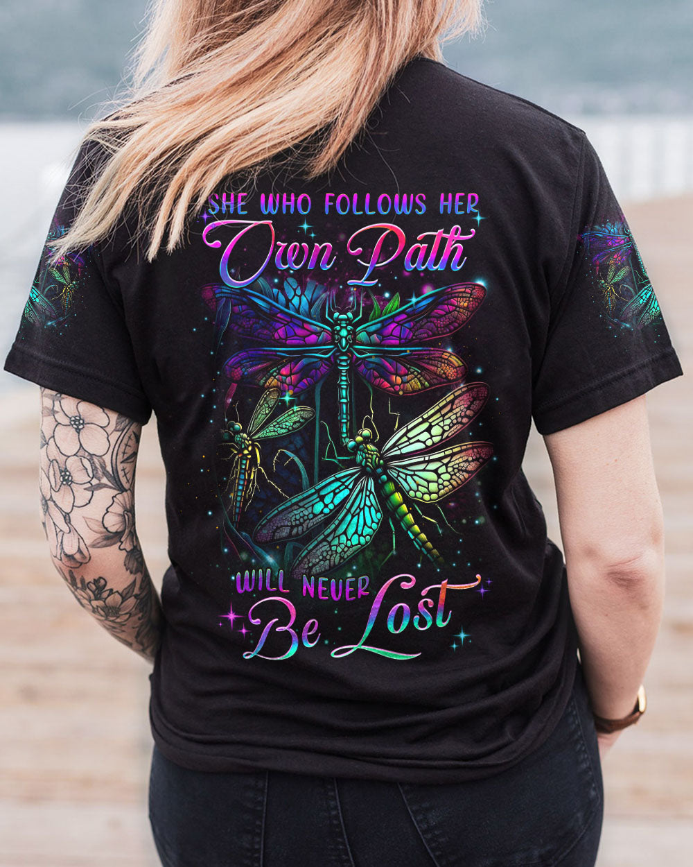 SHE WHO FOLLOWS HER OWN PATH DRAGONFLY ALL OVER PRINT - YHDU1206231