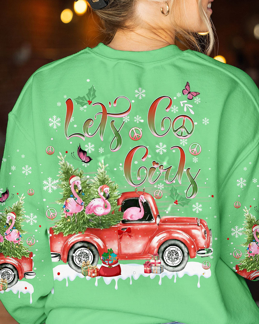 LET'S GO GIRLS FLAMINGO CHRISTMAS ALL OVER PRINT - YHDU1209233