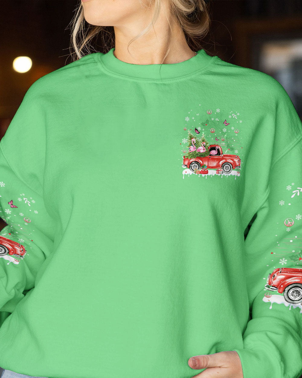 LET'S GO GIRLS FLAMINGO CHRISTMAS ALL OVER PRINT - YHDU1209233