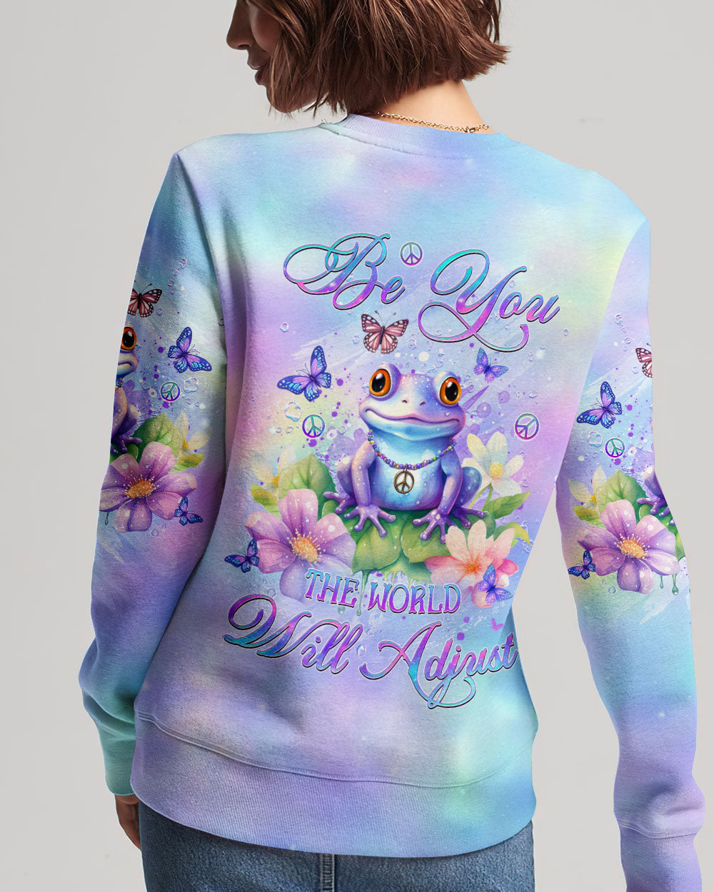 BE YOU THE WORLD WILL ADJUST FROG ALL OVER PRINT - YHDU1212232