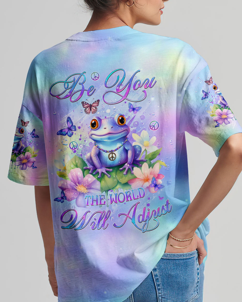 BE YOU THE WORLD WILL ADJUST FROG ALL OVER PRINT - YHDU1212232