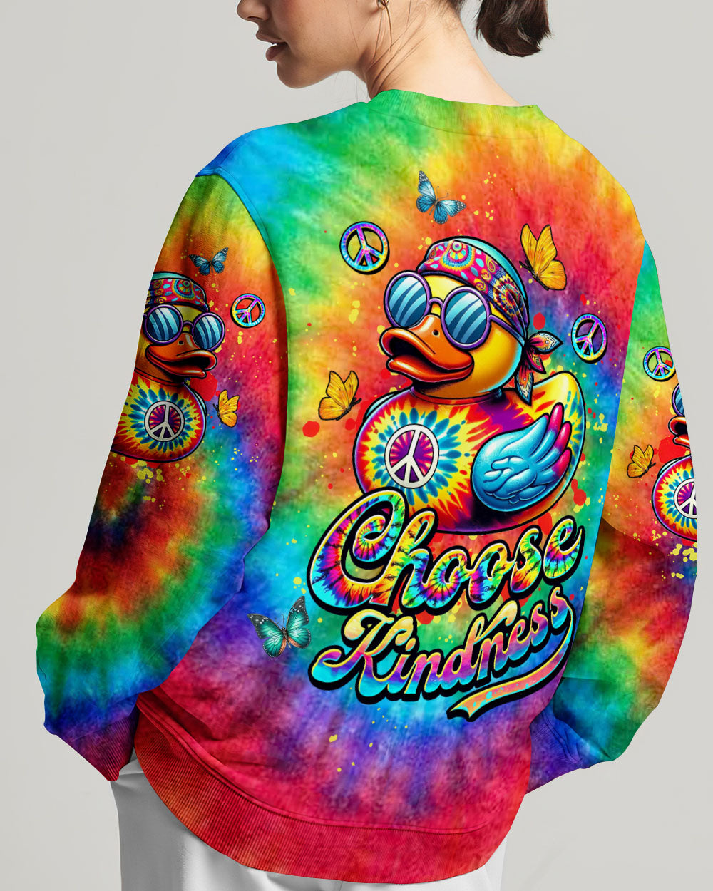 CHOOSE KINDNESS HIPPIE DUCK ALL OVER PRINT - YHDU1306241
