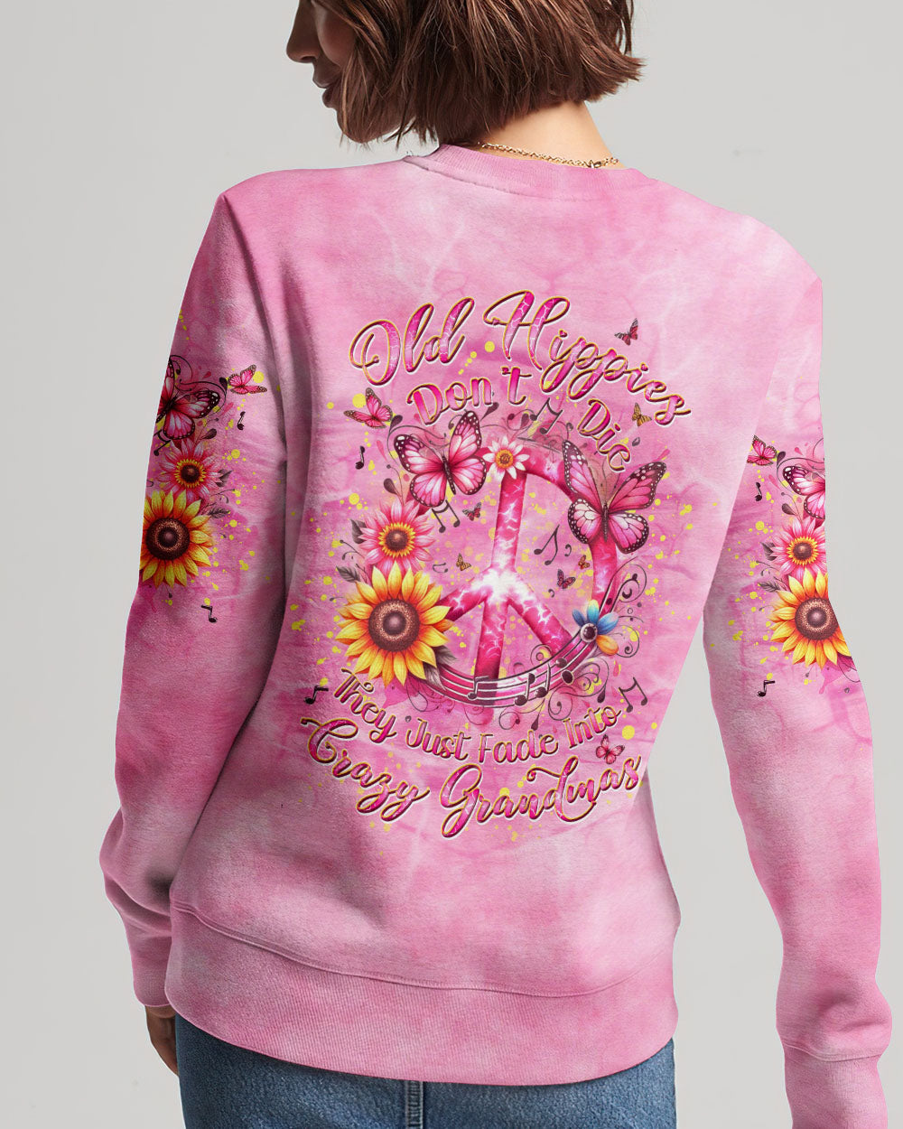 OLD HIPPIES DON'T DIE HIPPIE GRANDMAS ALL OVER PRINT - YHDU1504241