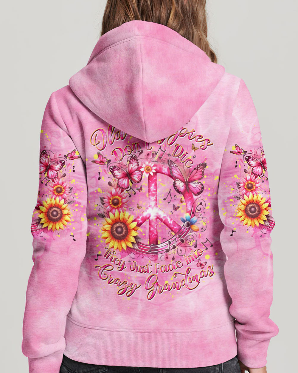OLD HIPPIES DON'T DIE HIPPIE GRANDMAS ALL OVER PRINT - YHDU1504241