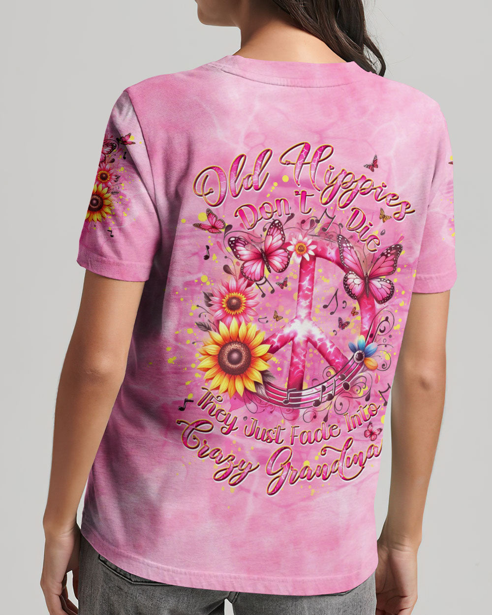 OLD HIPPIES DON'T DIE HIPPIE GRANDMAS ALL OVER PRINT - YHDU1504241