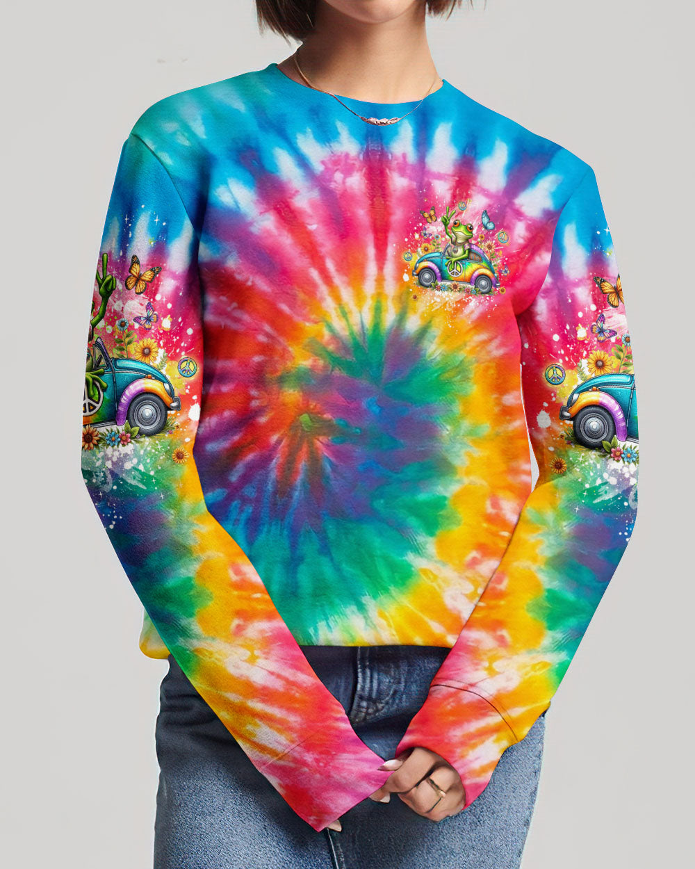 RUNNING AGAINST THE WIND FROG TIE DYE ALL OVER PRINT - YHDU1701243