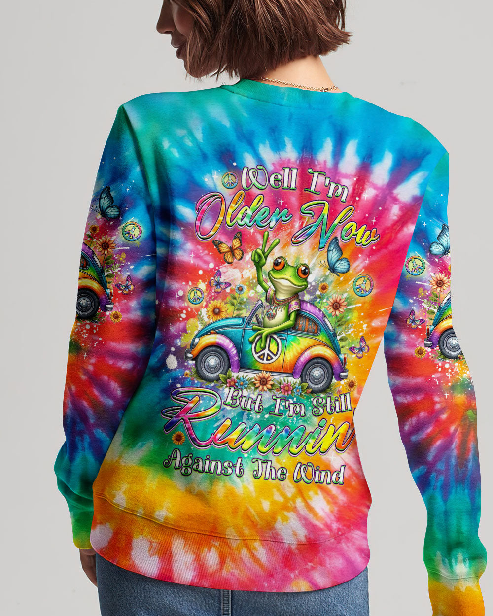 RUNNING AGAINST THE WIND FROG TIE DYE ALL OVER PRINT - YHDU1701243