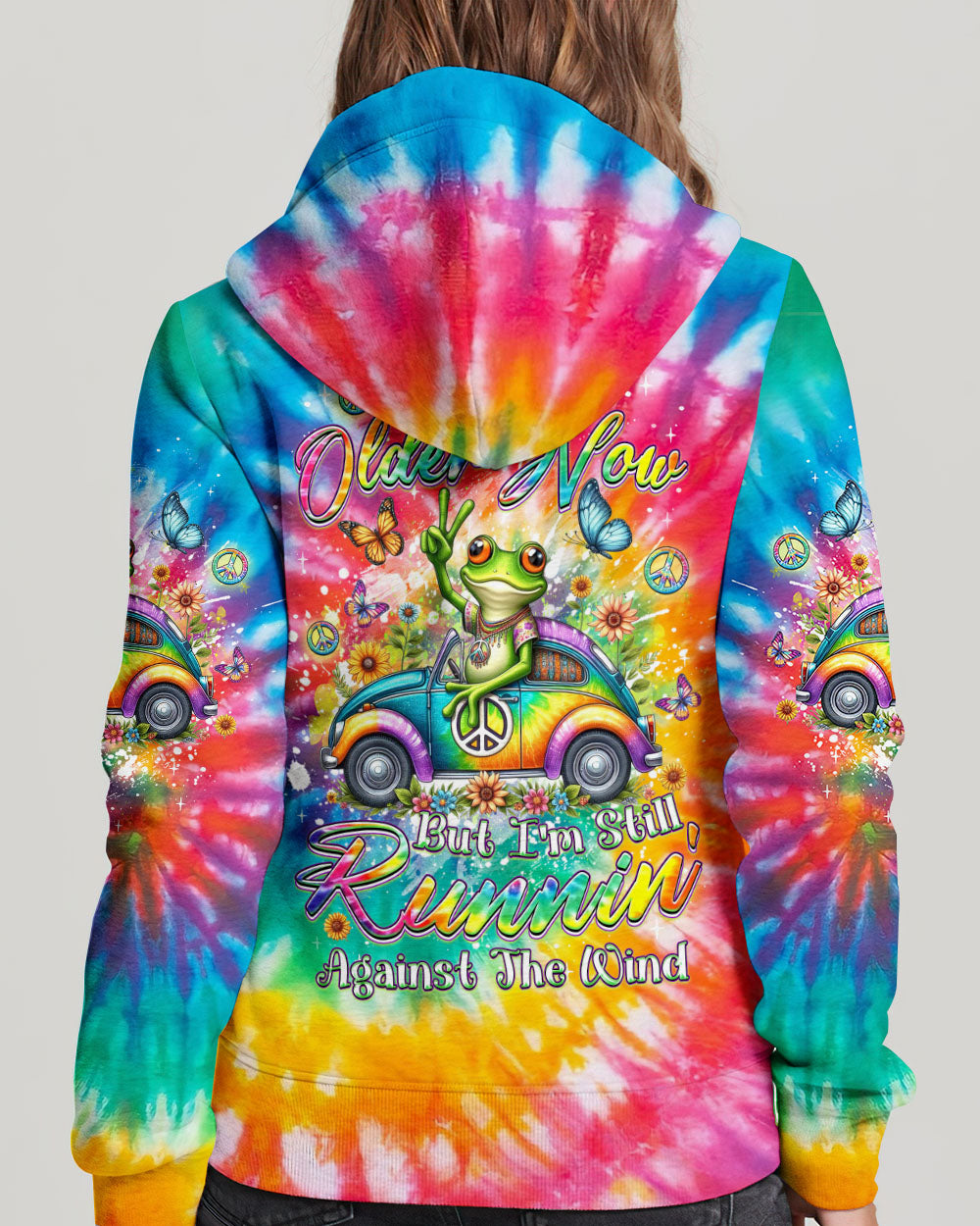 RUNNING AGAINST THE WIND FROG TIE DYE ALL OVER PRINT - YHDU1701243