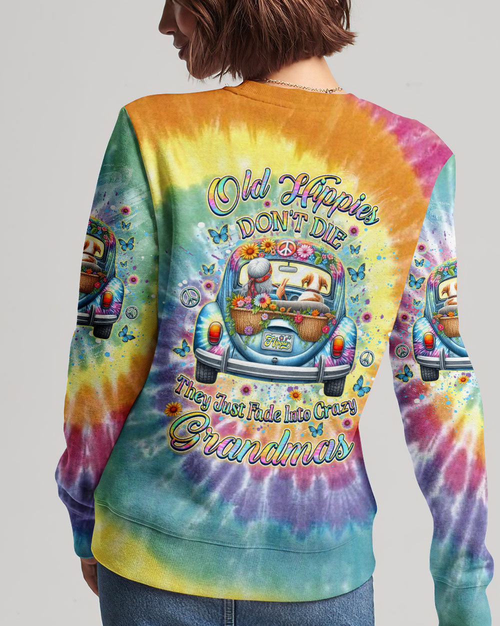 OLD HIPPIES DON'T DIE HIPPIE GRANDMAS ALL OVER PRINT - YHDU1801243