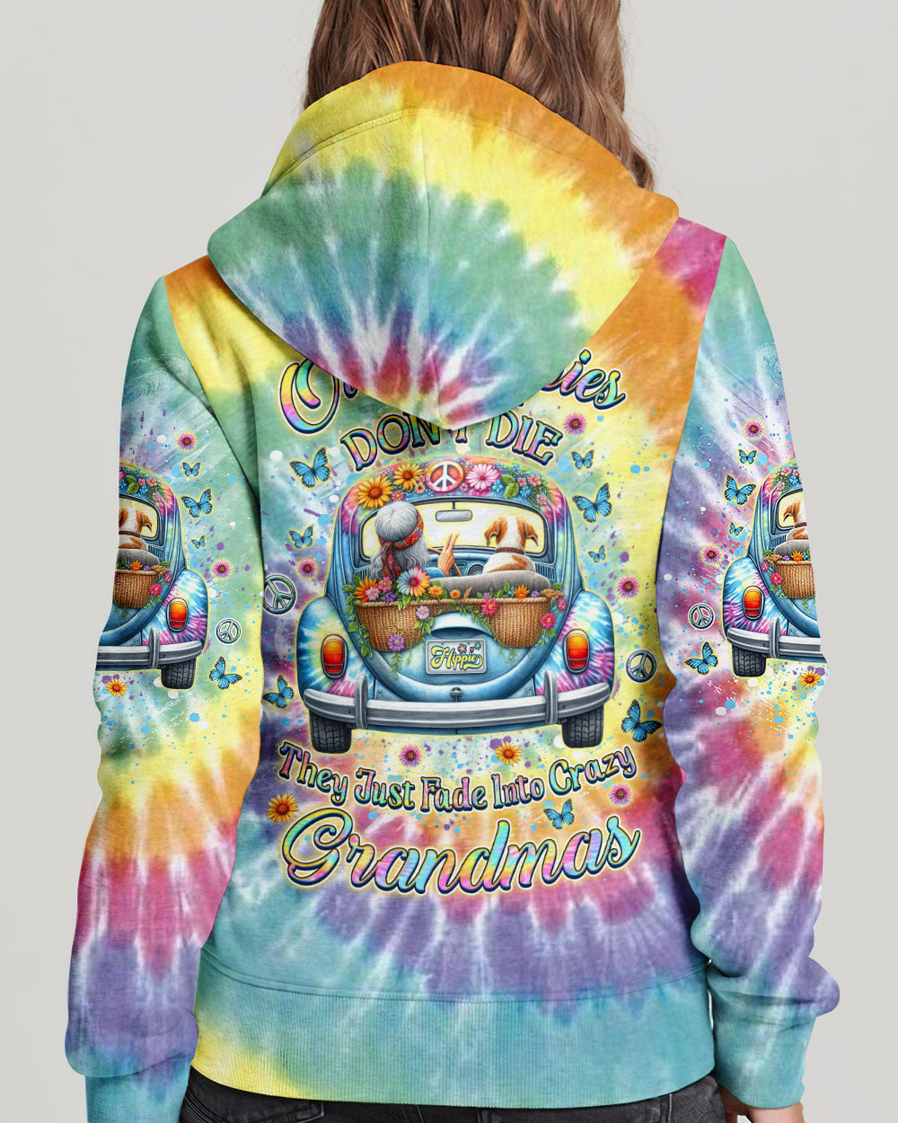 OLD HIPPIES DON'T DIE HIPPIE GRANDMAS ALL OVER PRINT - YHDU1801243