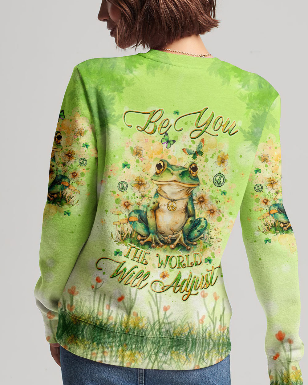 BE YOU THE WORLD WILL ADJUST FROG ALL OVER PRINT - YHDU2003244