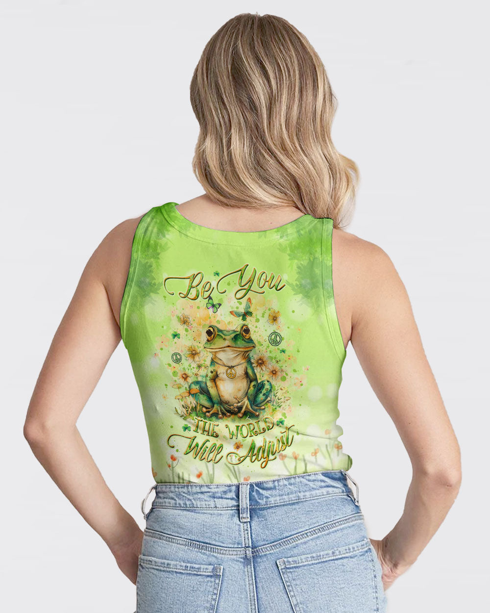 BE YOU THE WORLD WILL ADJUST FROG ALL OVER PRINT - YHDU2003244