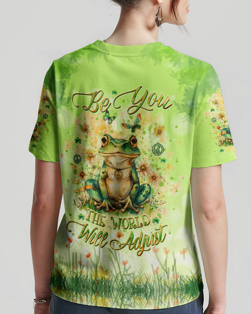BE YOU THE WORLD WILL ADJUST FROG ALL OVER PRINT - YHDU2003244