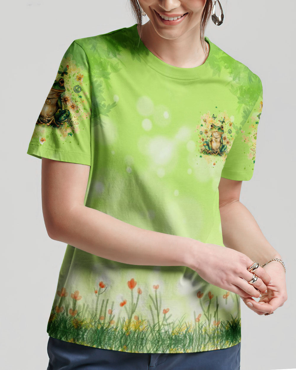 BE YOU THE WORLD WILL ADJUST FROG ALL OVER PRINT - YHDU2003244