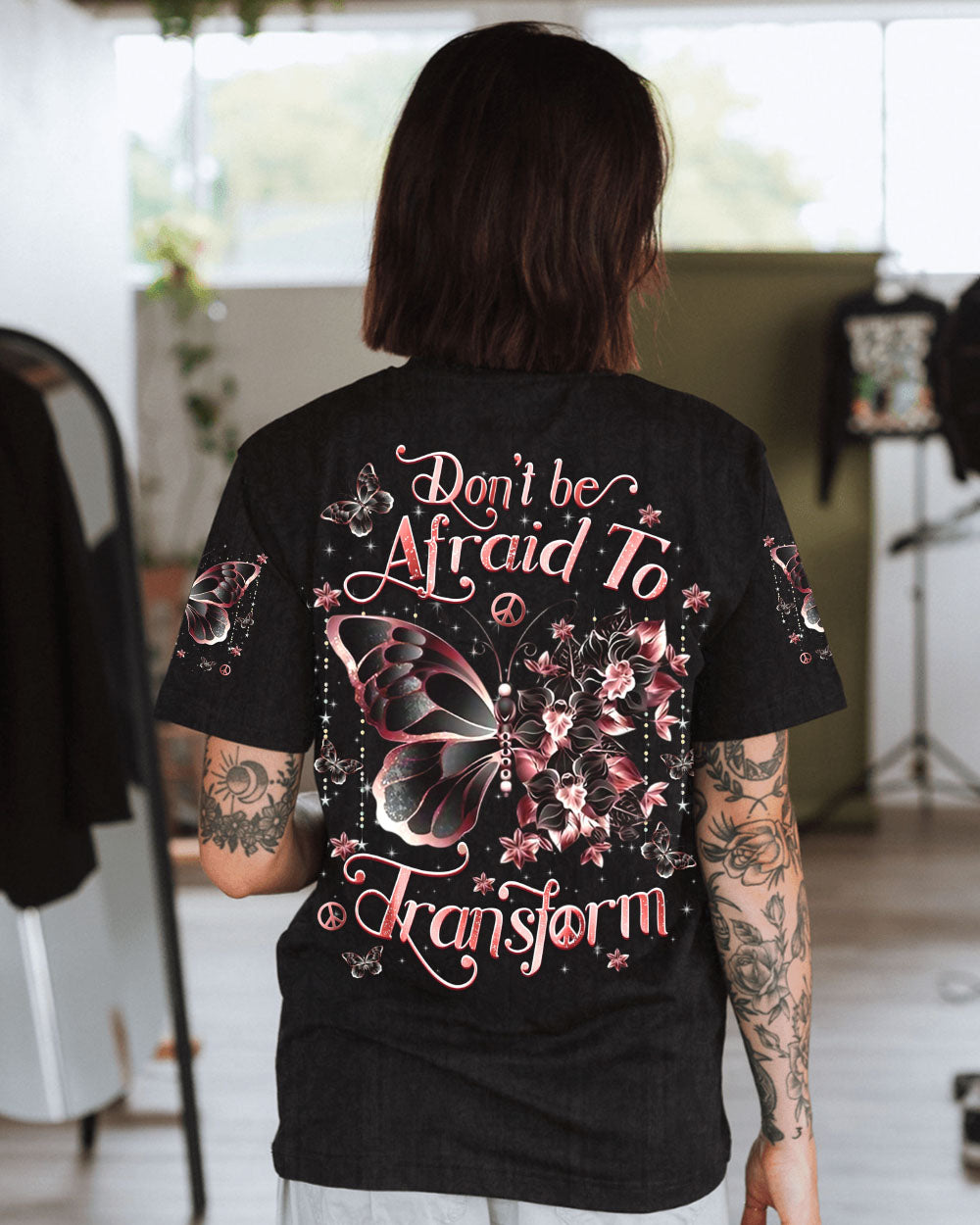 DON'T BE AFRAID TO TRANSFORM BUTTERFLY ALL OVER PRINT - YHDU2012243