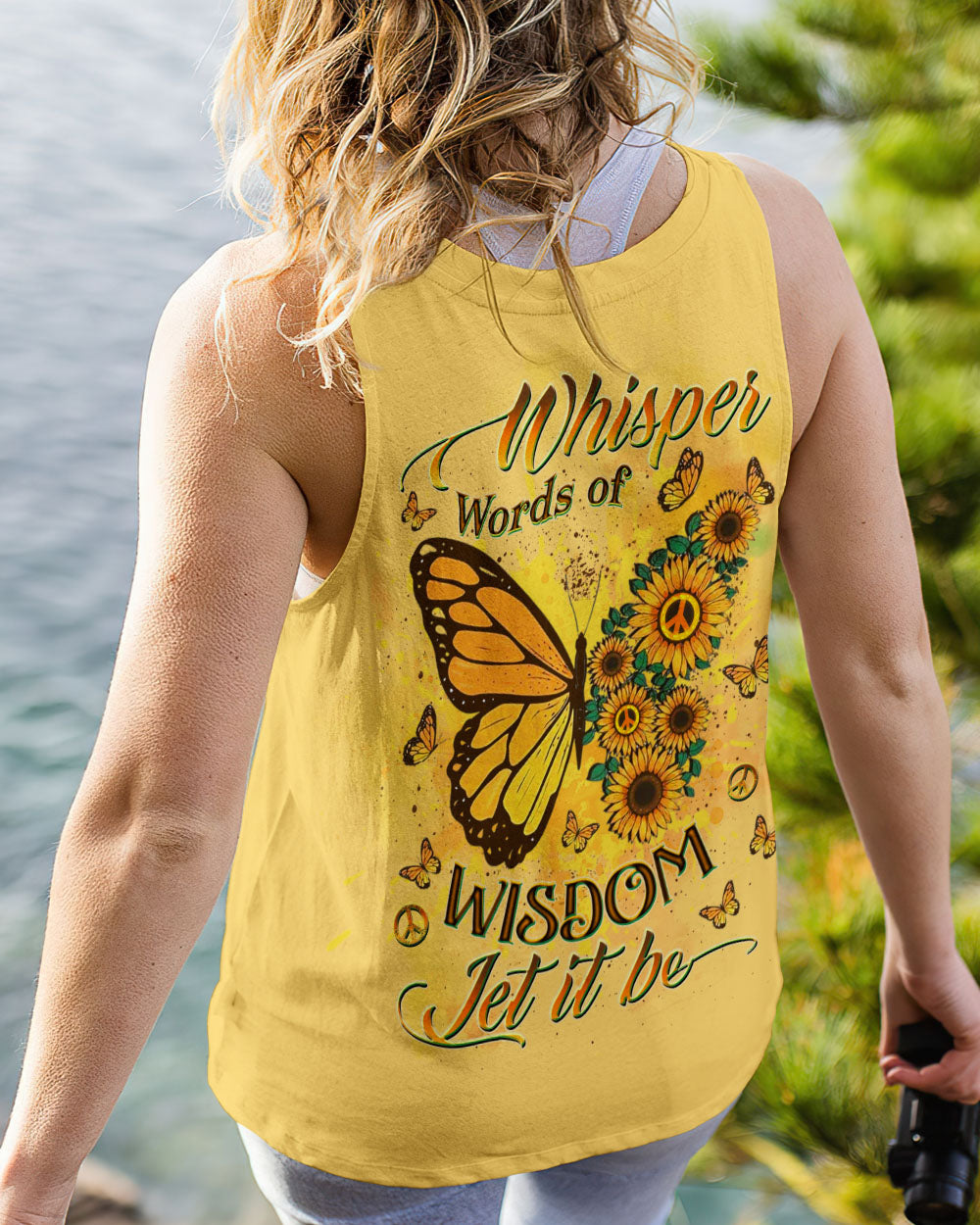 WHISPER WORDS OF WISDOM SUNFLOWER BUTTERFLY ALL OVER PRINT - YHDU2110241