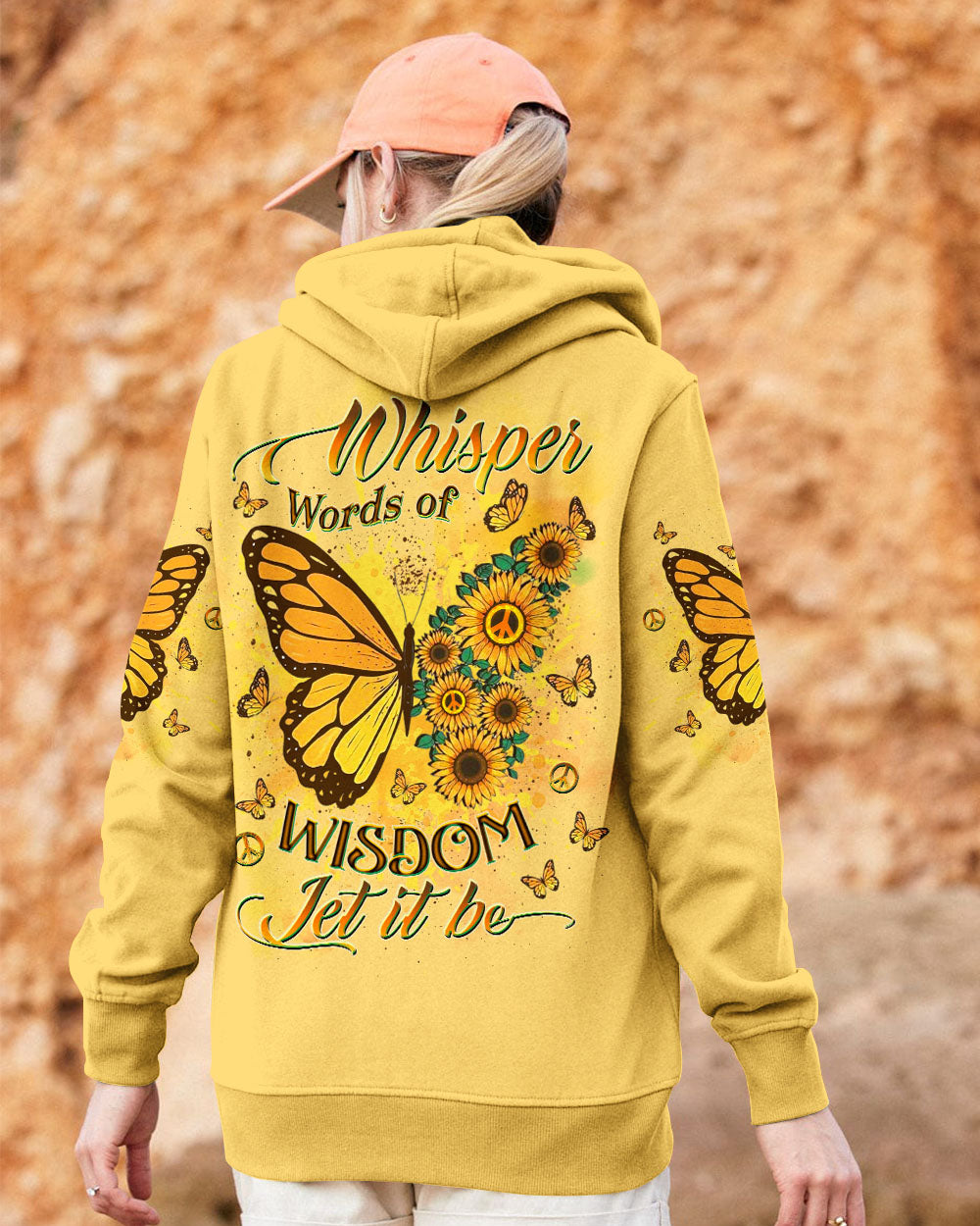 WHISPER WORDS OF WISDOM SUNFLOWER BUTTERFLY ALL OVER PRINT - YHDU2110241