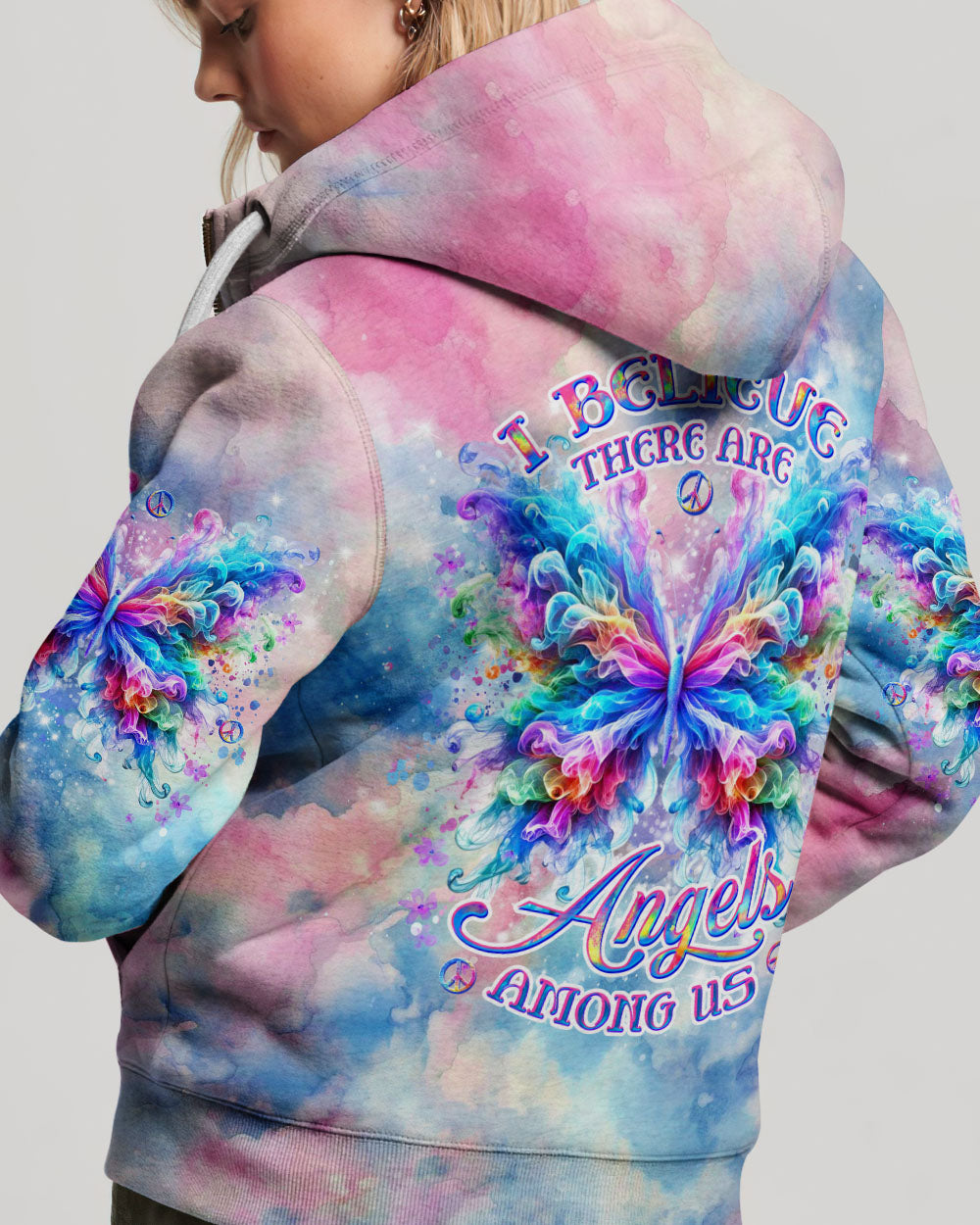 I BELIEVE THERE ARE ANGELS AMONG US BUTTERLY ALL OVER PRINT - YHDU2205244