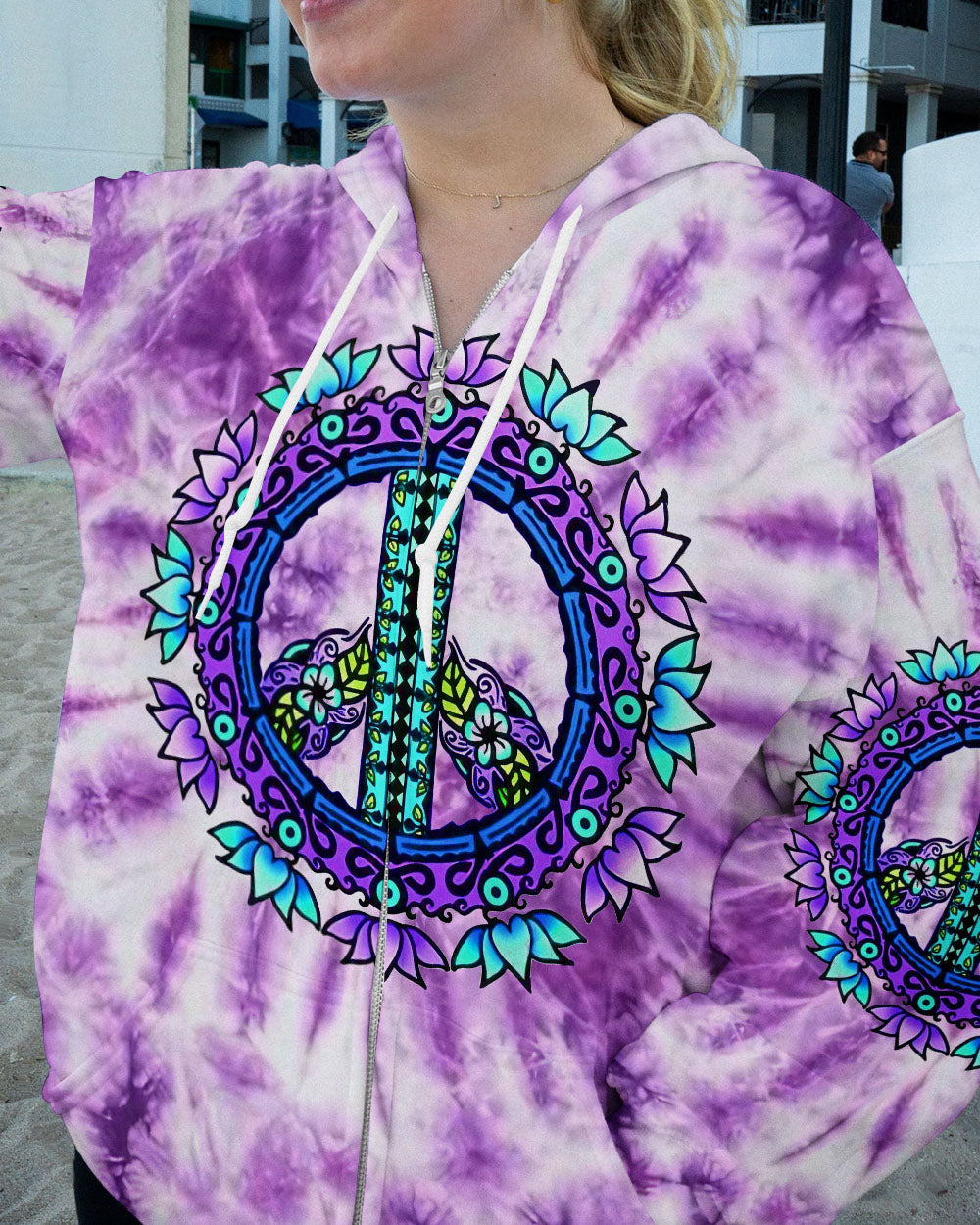 PEACE Y'ALL TIE DYE ALL OVER PRINT - YHDU2306232